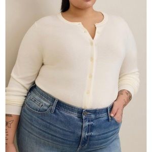 🆕 Ivory Everyday Soft Cardigan Crew Sweater 1 1X 14 16 NWT Torrid New! Cream
